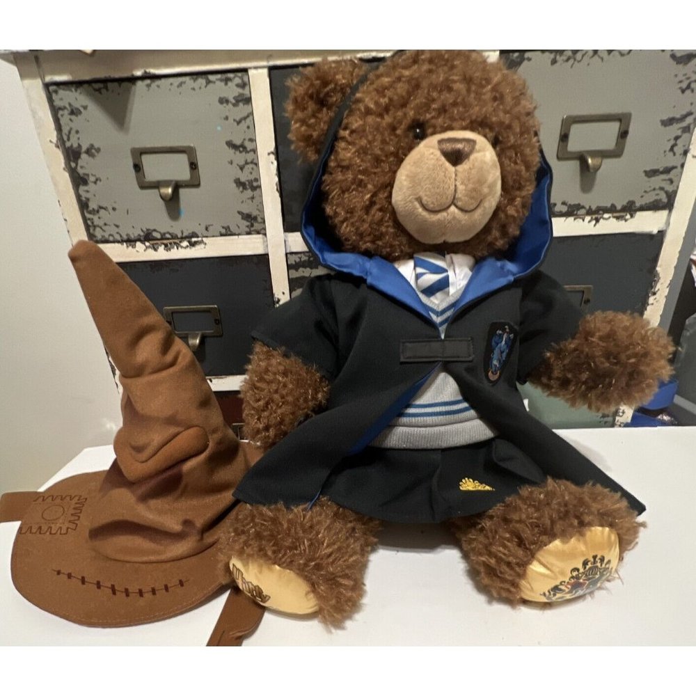BUILD A BEAR Harry Potter Ravenclaw Brown Bear Robe Shirt Tie Vest Hat Sound!